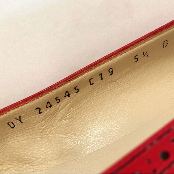 SALVATORE FERRAGAMO black patent red leather Oxford round toe bow ballet flats - Picture 9 of 12